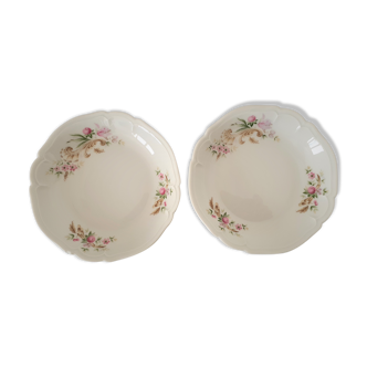 2 mini assiettes coupelles en porcelaine