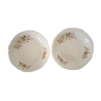 2 mini porcelain plates cups