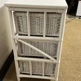 Vintage rattan storage unit, 3 drawers