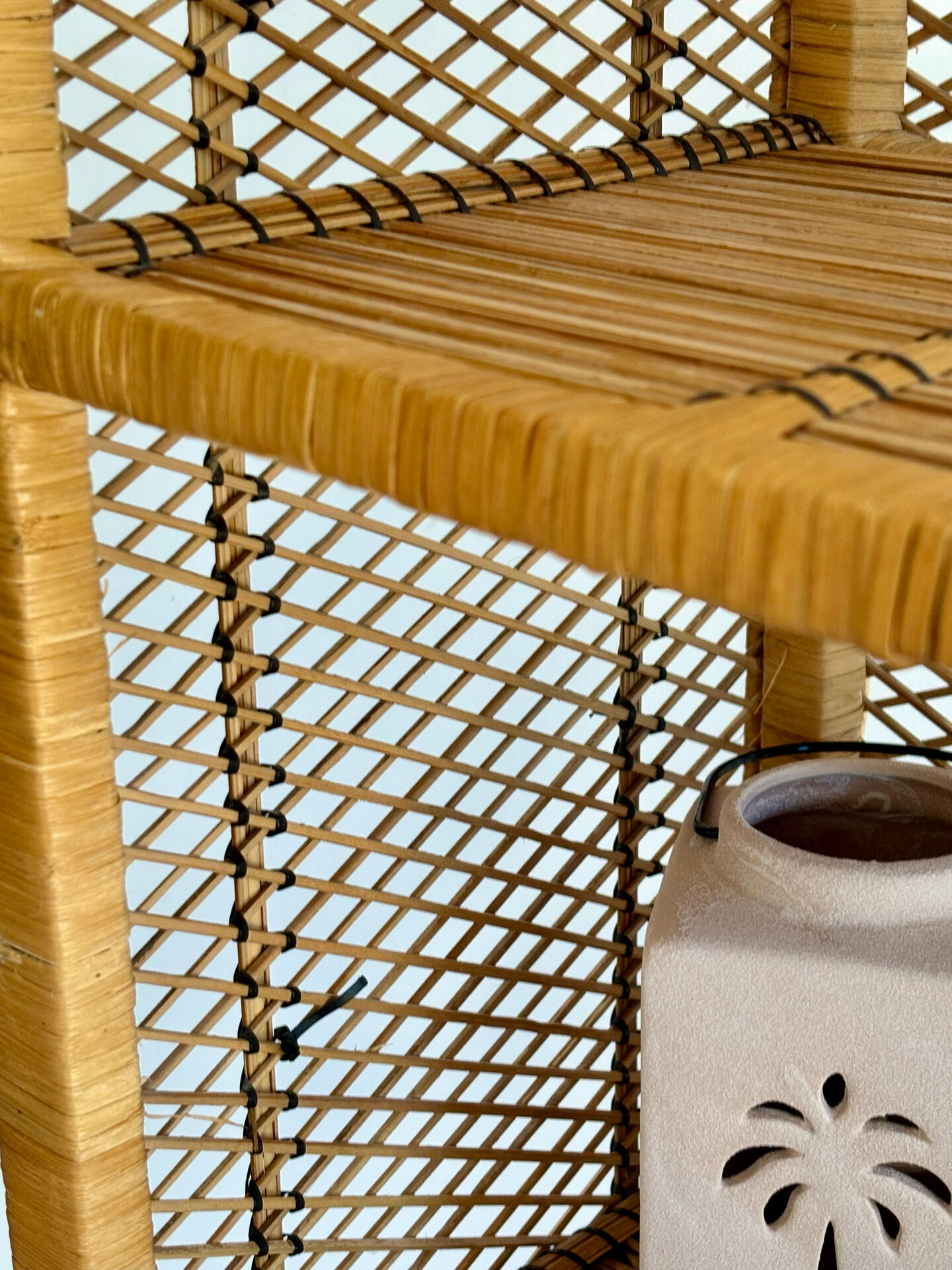 Natural rattan and cane bookshelf – 1970s