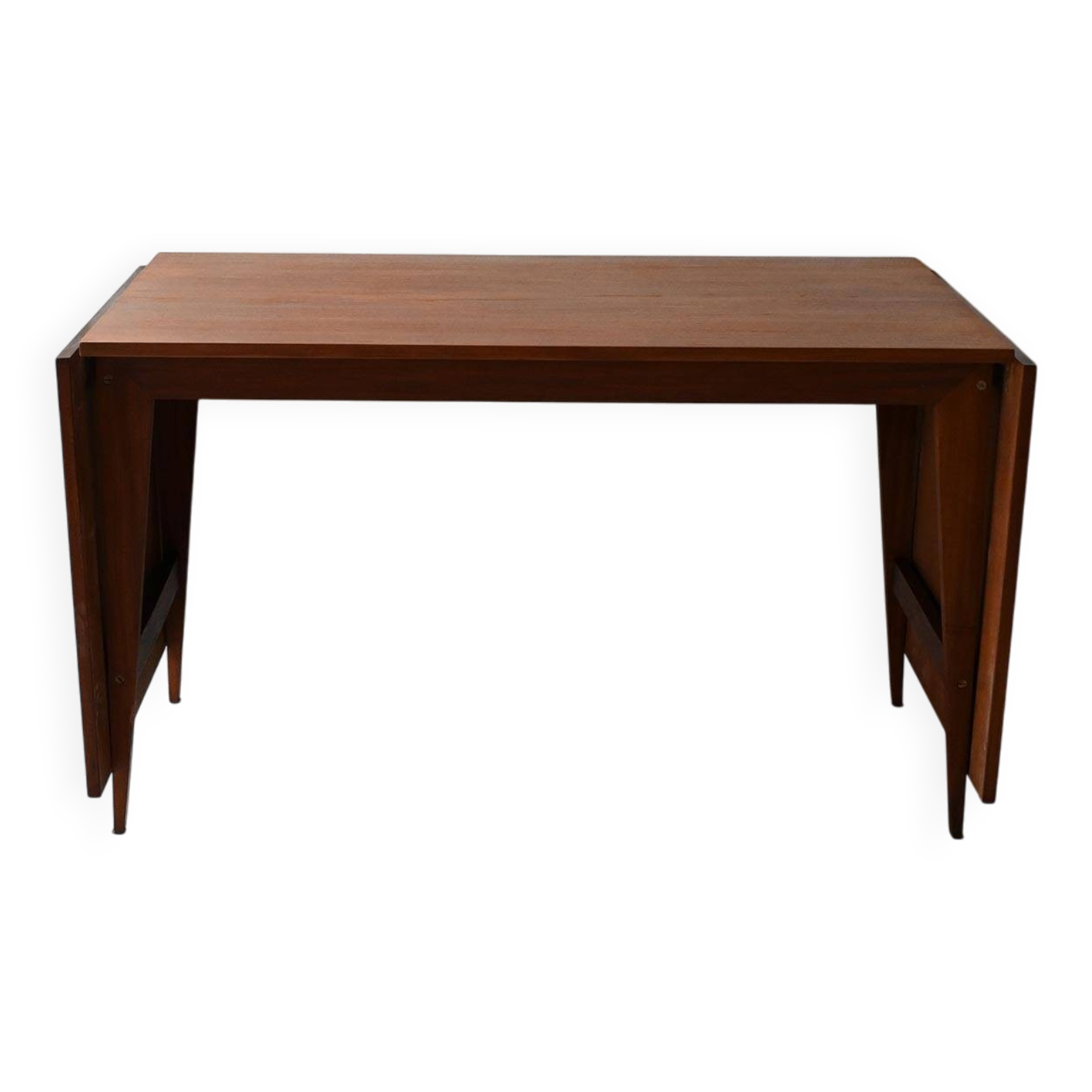 Vintage teak table by ISA Bergamo with drop-leaf extensions