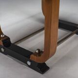 Art Deco French Walnut & Burl Dining Set, 1930s, Set of 7