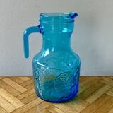 Vintage lemonade service in blue glass - Vemam - made in Italy