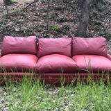 Red leather sofa