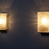 Paire d’appliques cristal & laiton 1970’s