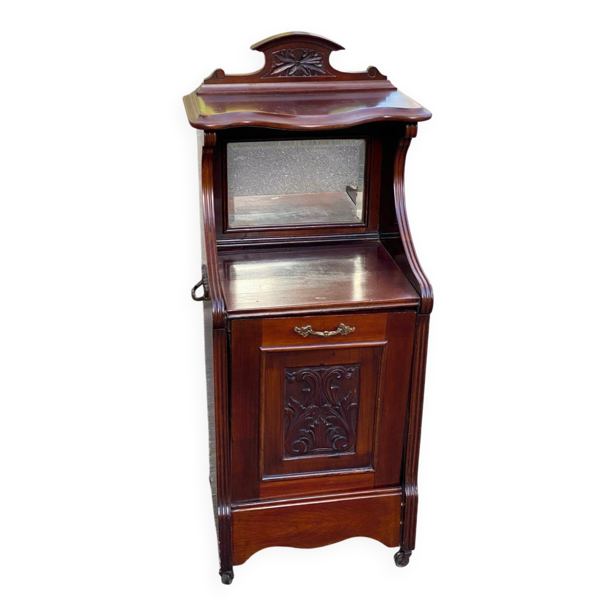 Wooden coal cabinet side table accent table