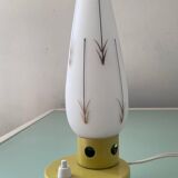 Lampe vintage en opaline et métal des années 50-60