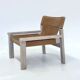 Stylish vintage armchair with saddle leather seat