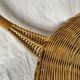 Antique large round wicker and bamboo presentation basket - diameter: 59 cm