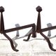 Chenets de cheminée en fonte, moderniste, brutaliste, accessoires cheminée,andirons