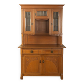 Two-piece buffet from the 1910s in Art Nouveau style, beech wood