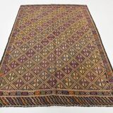 Yellow & Green Tribal Turkish Kilim Rug, 158x236Cm
