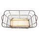 Vintage French Metal Bakery Cart long– Industrial Bread Trolley – Rolling L