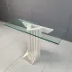 Table console en travertin vintage dans le style de Carlo Scarpa, années 1970.