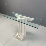 Vintage travertine console table in the manner of Carlo Scarpa, 1970s