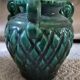 Vintage Vallauris trio of emerald green vases from the 50s/60s.
