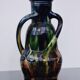 Art Nouveau Mini Vase Drip Glaze Faienceries Belgium with 3 Twisted Handles
