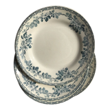 6 Flat plates Terre de Fer model Guadeloupe Debray gray blue