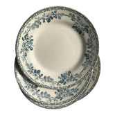 6 Assiettes plates Terre de Fer modèle Guadeloupe Debray bleu grisé