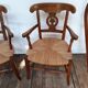 Pair of armchairs paillé and wood style Directoire