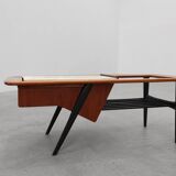 Coffee Table model 210, teak wood and ceramic,by Alfred Hendrickx, Belform