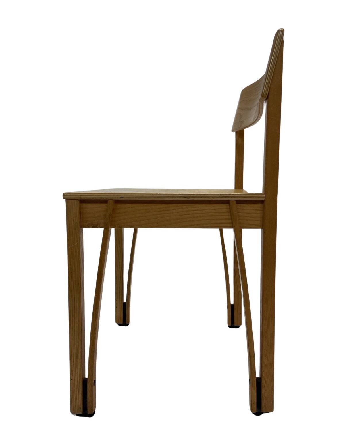 Vintage wooden chair 1980s minimalist design unique