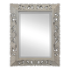 Miroir à cadre en bois sculpté ajouré patiné gris