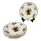 Lot de 6 assiettes plates "Agreste" Sarreguemines, XXe s.