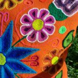 Orange Peruvian cushion cover