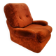 Fauteuil vintage en velours brique