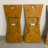 4 design chairs from the 70s in vintage foldable agglomerated wood