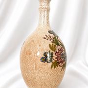 Magnificent vintage vase signed Simon-D – Glazed ceramic with floral decoration.