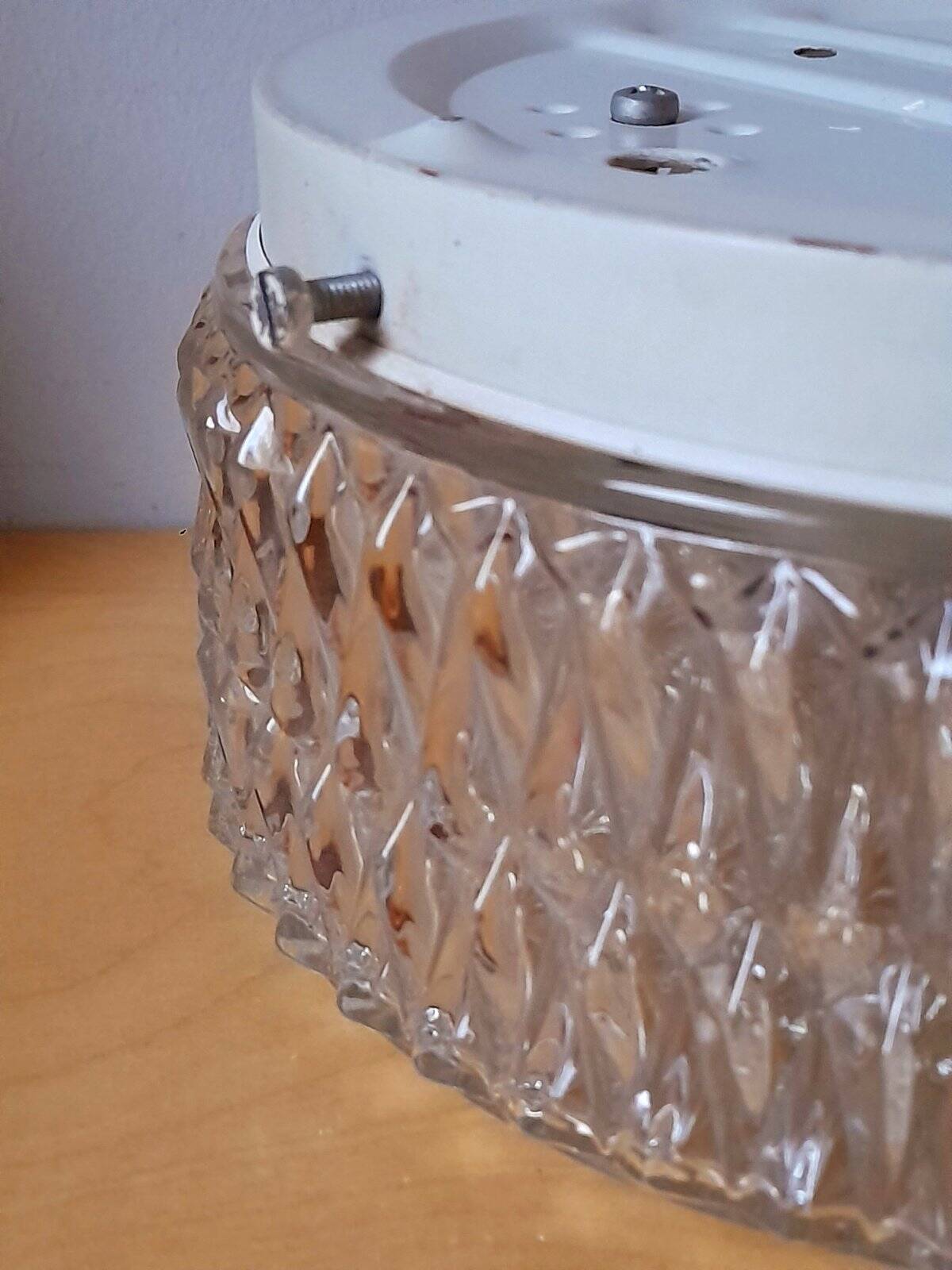 Glass wall or ceiling light from the 1970s.