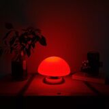 Mushroom lamp, touch-sensitive UFO in red glass