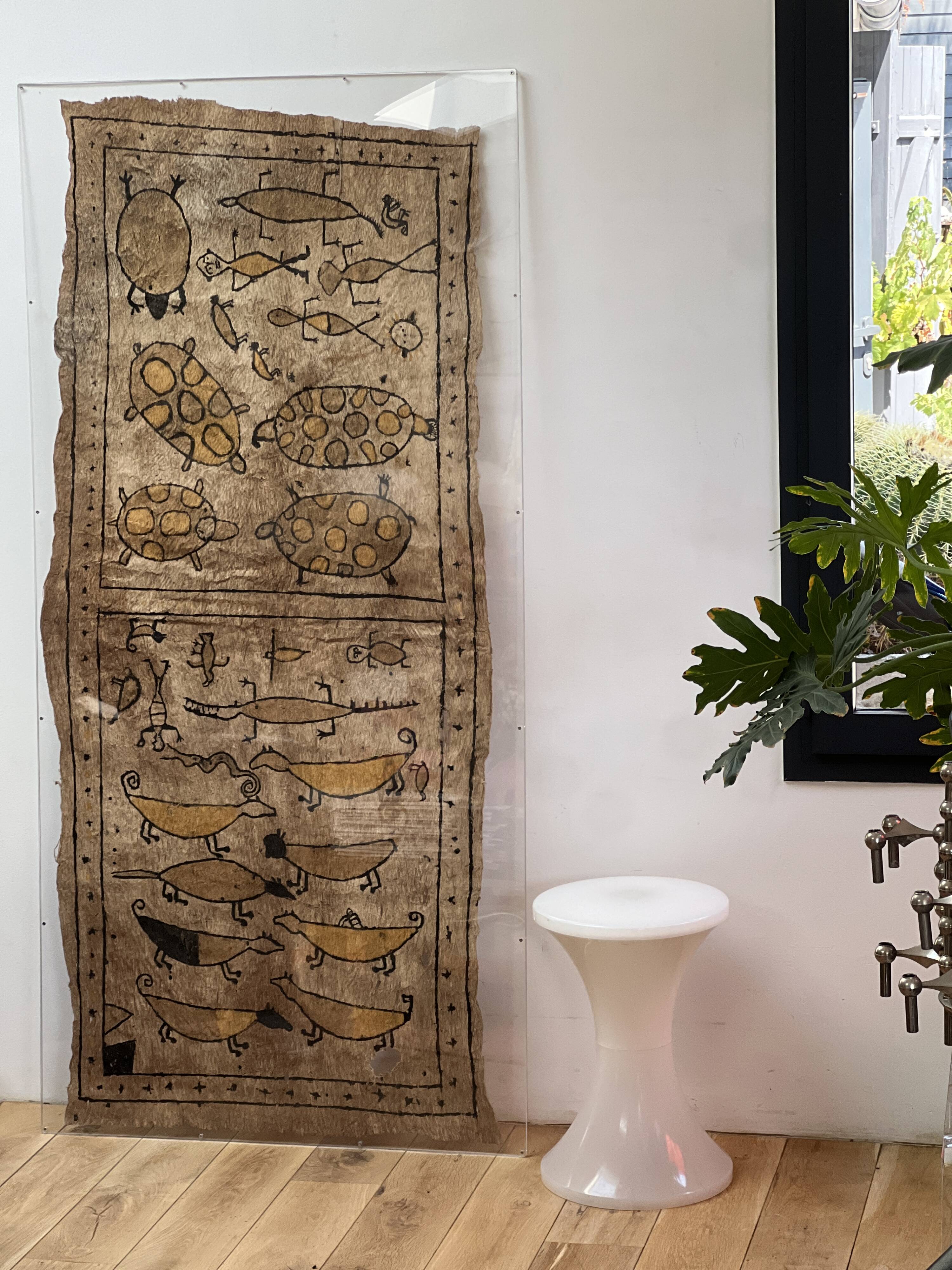 Panneau décoratif dessins sur écorce