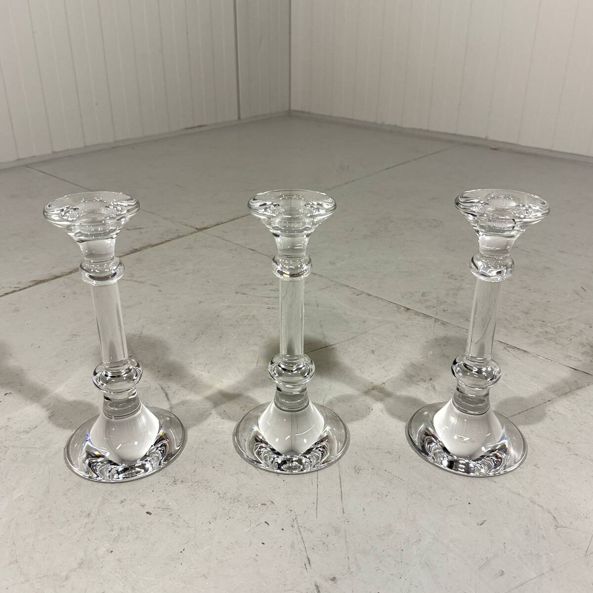 Val St Lambert crystal candle holders Belgium 1990’s
