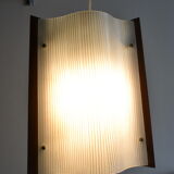 Scandinavian hanging chandelier teak and glass