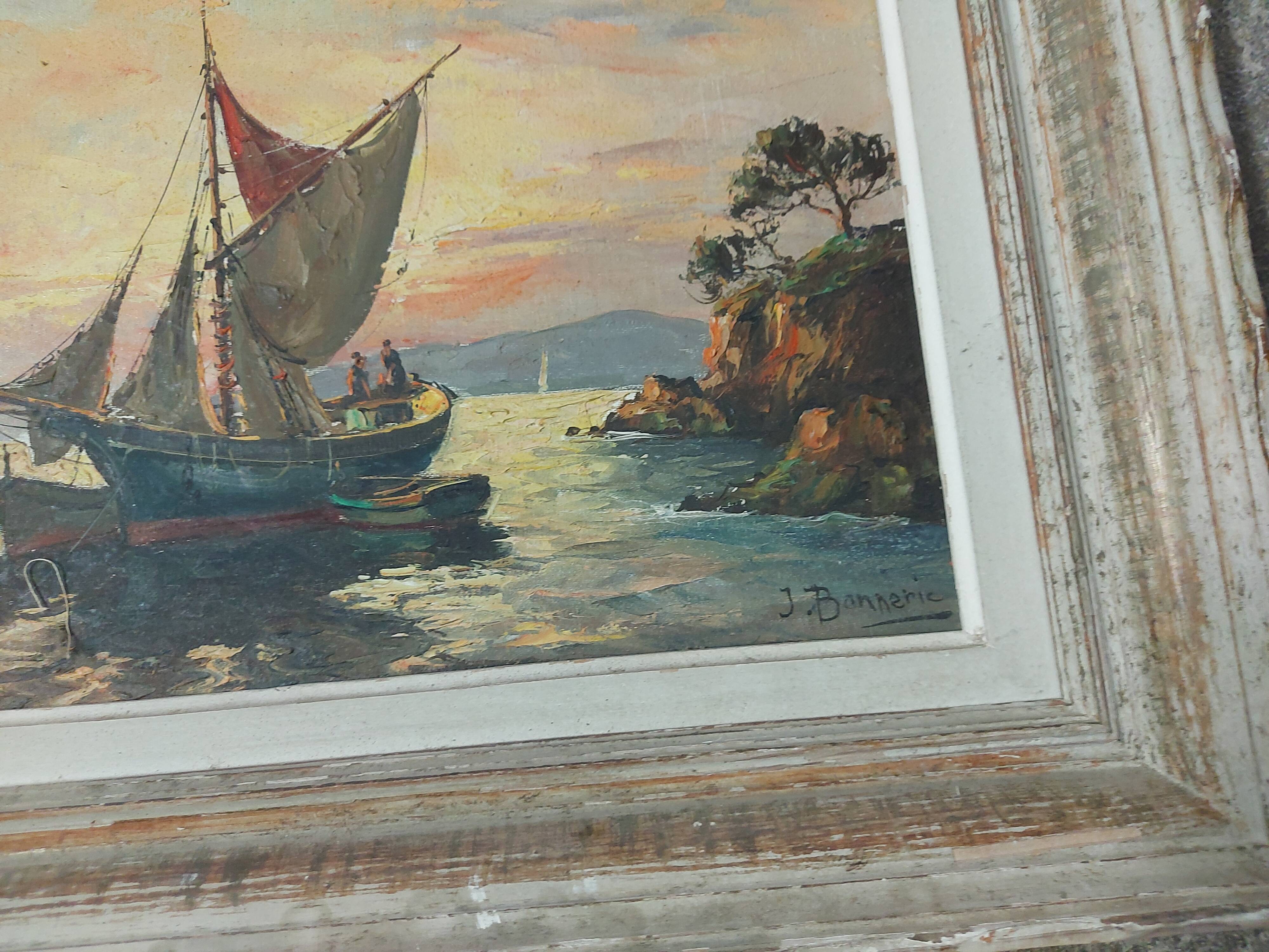 Painting, oil painting on canvas, marine, seaside
