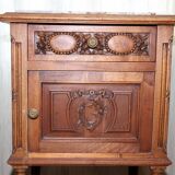 Wooden and marble bedside table