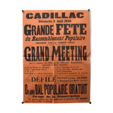 Poster "Great Festival of the People's Gathering" - Cadillac - 1936