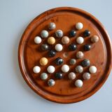 Solitaire game in exotic wood and semi-precious stones