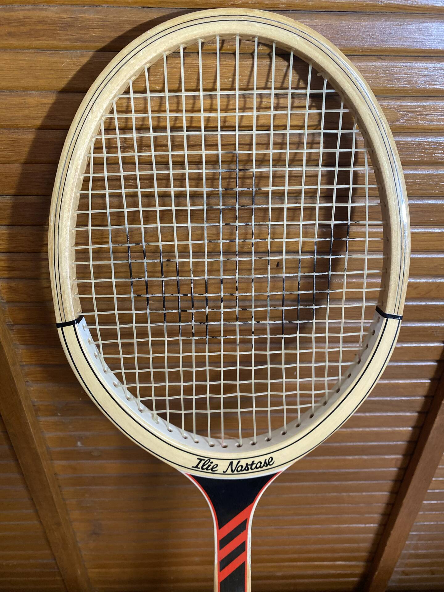 Vintage ADIDAS Ilie Nastase Wooden Tennis Racket #E245