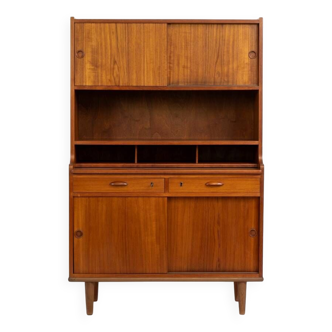 Teak secretary/bookcase by Harald Nielsen (Denmark, 1960s).