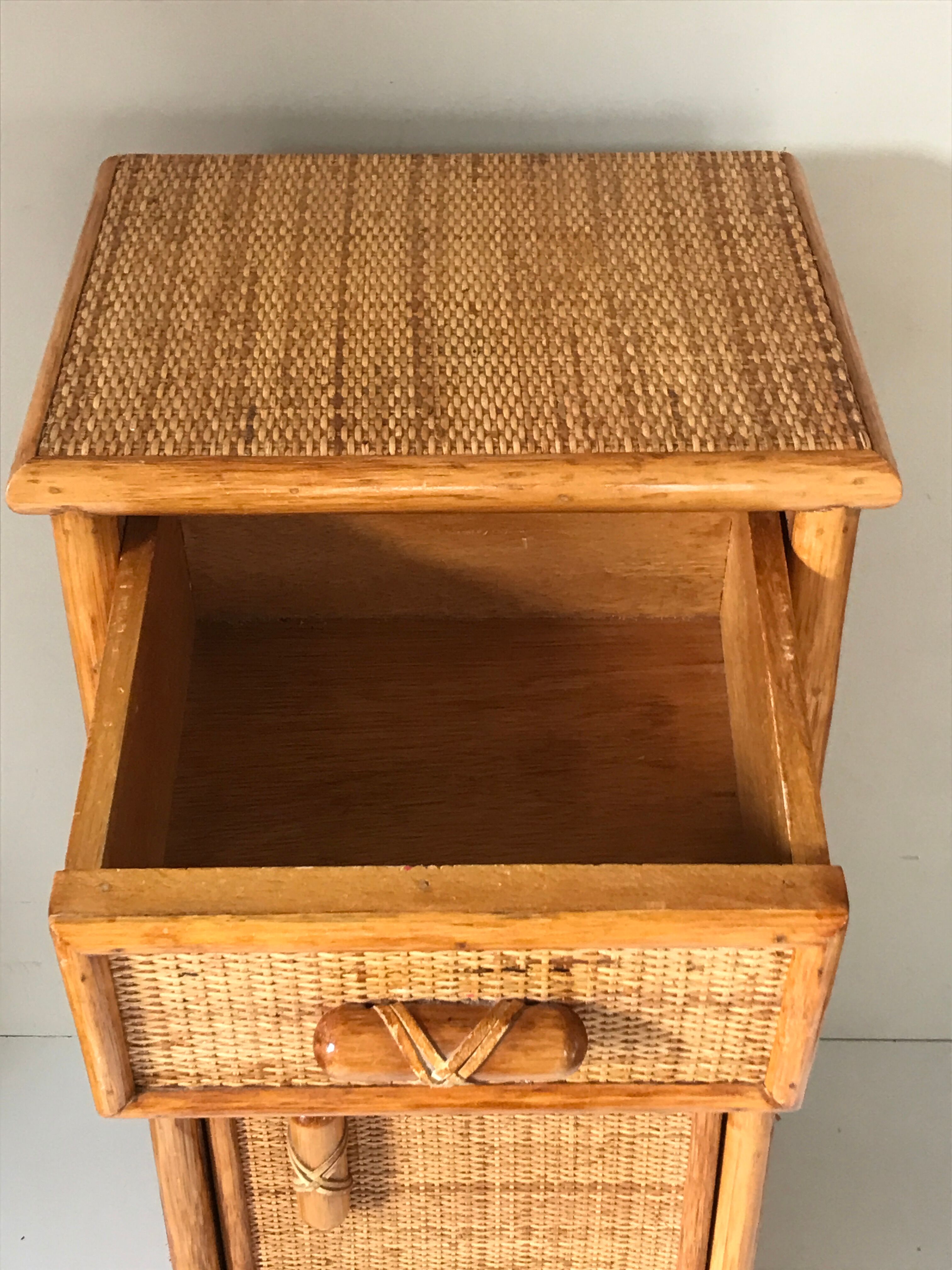 Meuble rotin bambou vintage Annees 80
