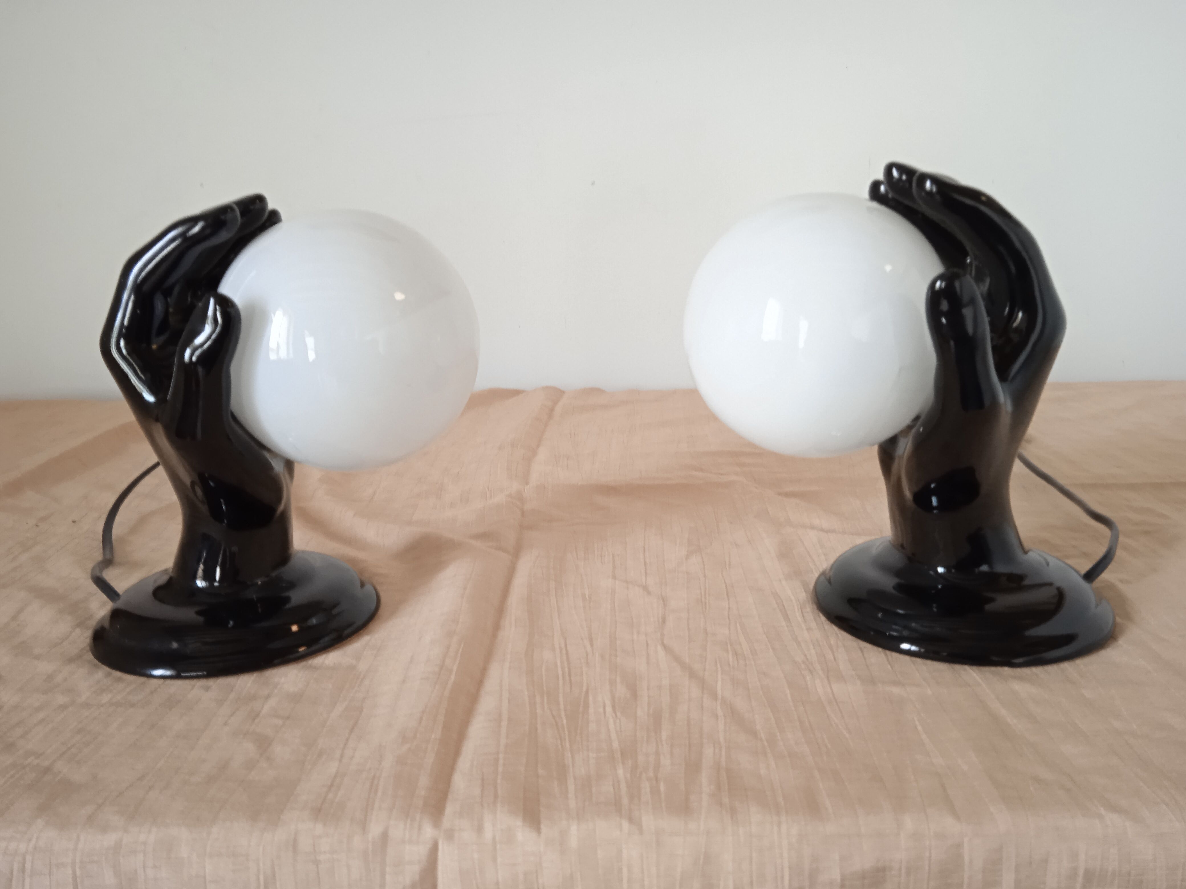 Pair of ceramic lamps or hand sconces