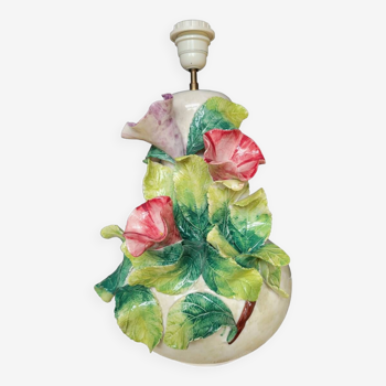 Lampe Chaumette en Barbotine motifs fleurs