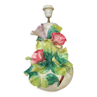 Lampe Chaumette en Barbotine motifs fleurs