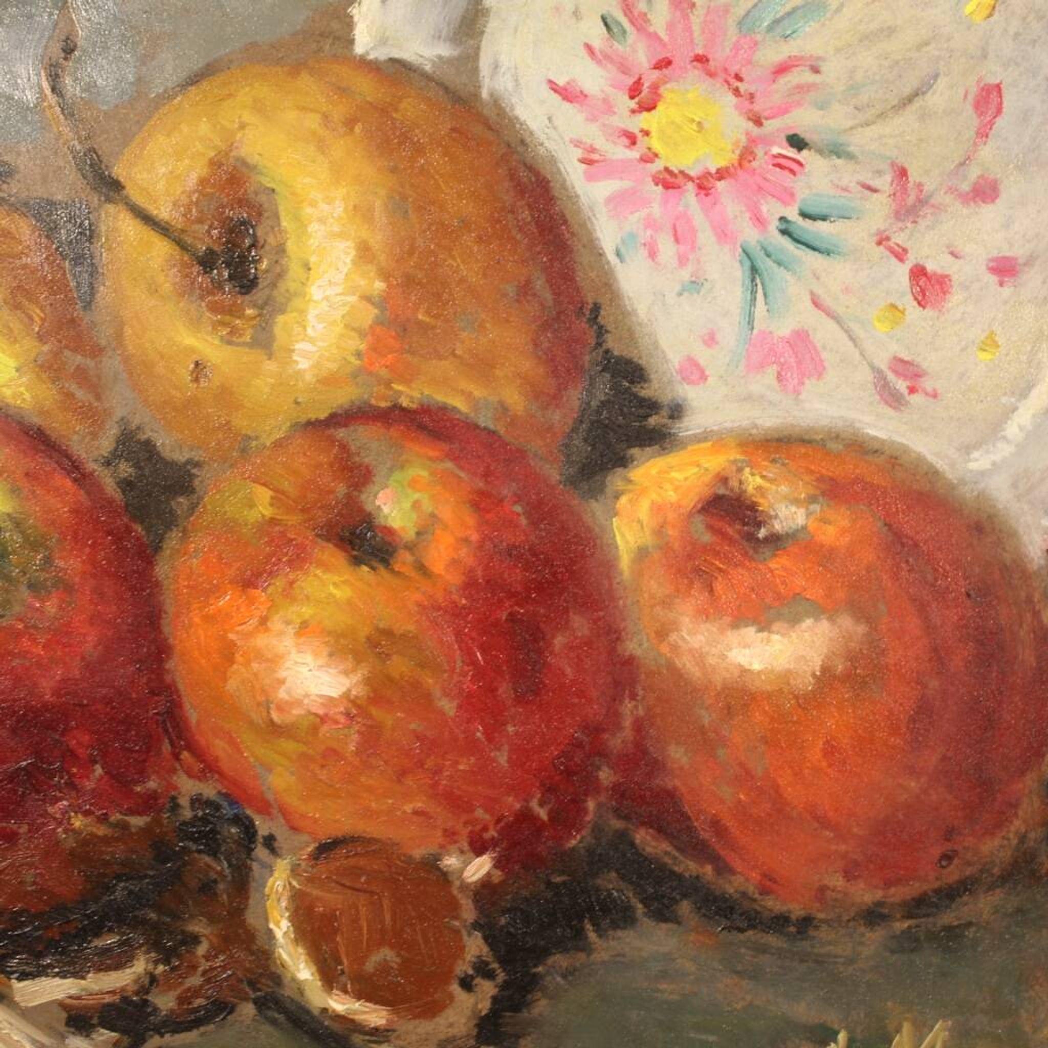 Tableau italien nature morte signé A. Merello du 20ème siècle