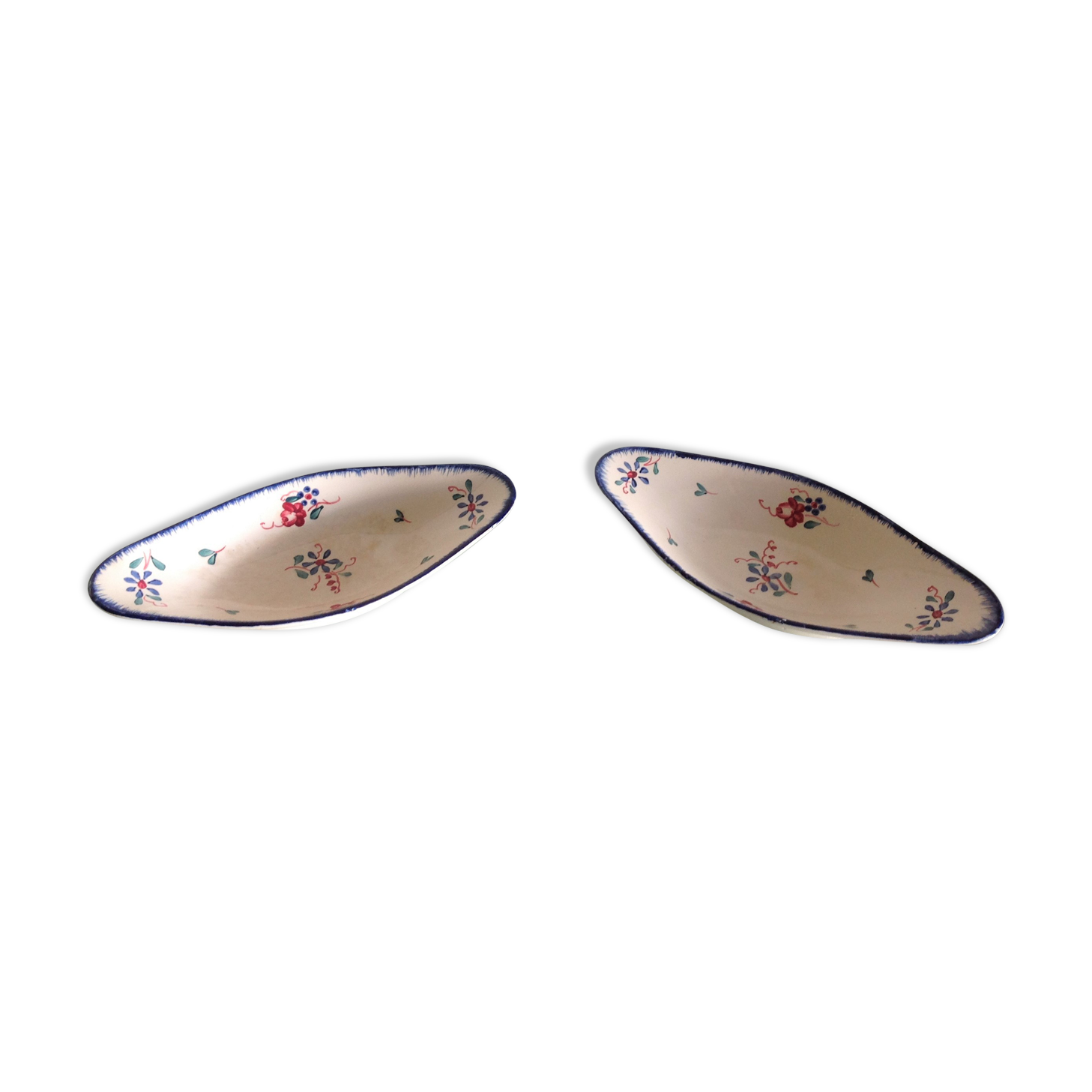 Pair of ravines decor Dambach from the vintage Sarreguemines faienceries 60-70