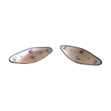 Pair of ravines decor Dambach from the vintage Sarreguemines faienceries 60-70